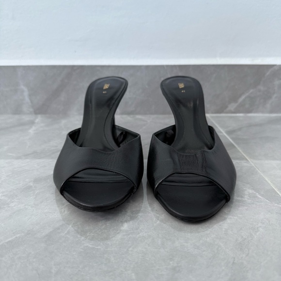 NWOT Women’s Zara Leather Mule Slip On Heel Open Toe Sandals UK 8 EU 41 1303/210 - Picture 4 of 15